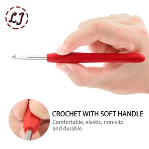 Crochet Crochet 2100 mm aiguilles en aluminium tricoté à la main avec accessoires d'outils coussins en caoutchouc doux coloré 240411