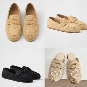 Haakloafers platte schuifjes muilezel halve slippers ontwerper sandalen zomer strand holle out slip op slipper baotou sandale gemakkelijke schuifregelaars sandaal top spiegel kwaliteit schoenen