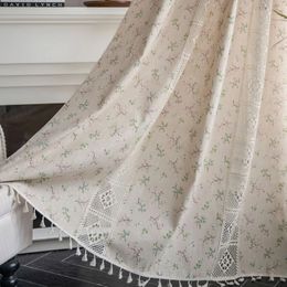 Rideau carré au crochet – Style américain, mélange de coton et de lin, 220 g/m², parfait pour le salon, la chambre à coucher et la décoration de fenêtre 240115