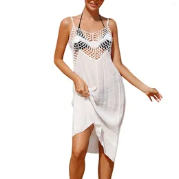 Haakweven Bikini Cover Up Beach Long Dress Sexy Swimsuit Women See-through Summer Bathing Suit Beachwear Ups