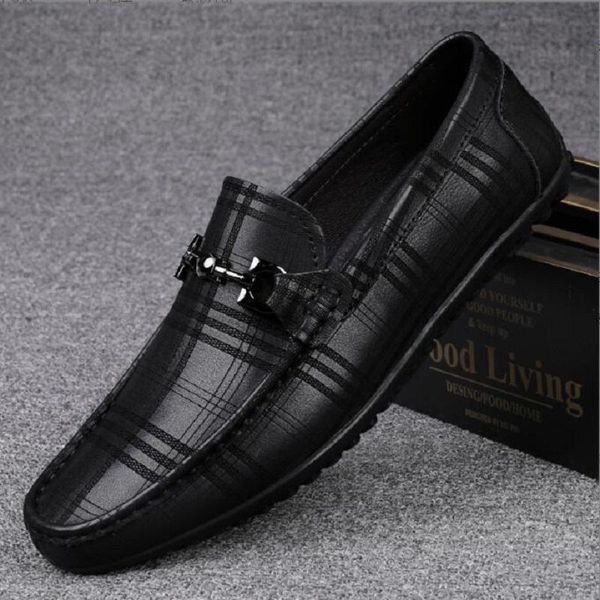 Crocodile 2826 Patrón de moda mocasés de calidad hombres Oficina de cuero resbalada zapatos de conducción de estilo británico Moccasins