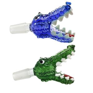 Crocodile mâchoire bouche forme bols en verre fumer glisser Alligator filtre bol Joints pour Bongs narguilé tuyau d'eau cire mélange couleurs