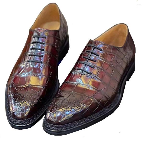 Crocodile Leimanxiniu robe hommes chaussures formelles à la main en cuir véritable chaussure pour homme 91066