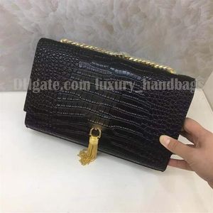 Crocodile Match Designer Handsbag Real Cuir Luxury Designer Sac Gold Silver Chaîne avec sacs à bandoulière