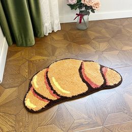 Carpets en forme de croissant - Tapis à pain confortable pour décoration intérieure Mat de sécurité sans glissement pour la vie et les salles de bains 240318