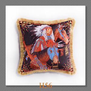 Croker Horse 45,7 x 45,7 cm Housse de coussin – Tête de cheval design haut de gamme en cuir PU Coussin de canapé Housse de coussin sans intérieur