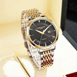 Cronos Casual Steel Band Kalender Waterdichte kwarts Workplace Business Watch Men's