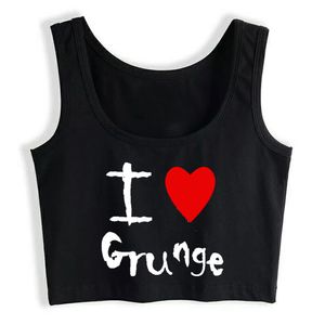 Crop Top Vrouwen Grunge I Love Harajuku Tank Top Dames Anime Dameskleding X0507