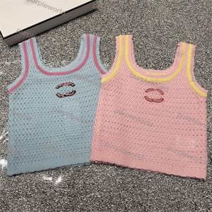 Bijgesneden gebreid vest voor dames T-shirt uitgehold tees sexy mouwloze zomer tees