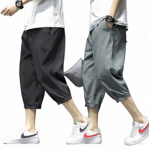 Pantalons courts Shorts d'été pour hommes Soie de glace Fiable droite grande taille pantalons décontractés de sport 54kf #