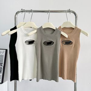 Bijgesneden top gebreide tank ontwerper Dlesel T-shirt uitgehold Tee Womens breit vrouwen tops sexy mouwloze yoga zomer tees vesten