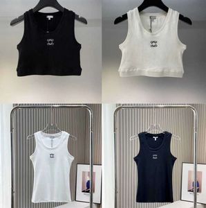 Cropped Top T-shirts Femmes Tricots Réservoir Designer Broderie Gilet Sans Manches Respirant Tricoté Pull Femmes Sport Tops Haute Qualité534656