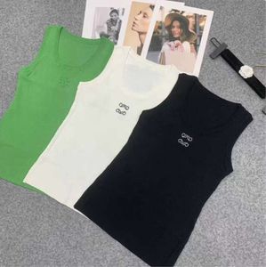 Haut court t-shirts femmes tricots t-shirt tricoté haut de Sport débardeurs femme gilet Yoga t-shirts Loewe débardeur Top3566