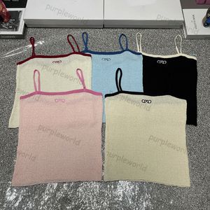 Bijgesneden tops borduurwerk gebreide camis designer tanktops voor vrouwen print zomervest mouwloze pullover