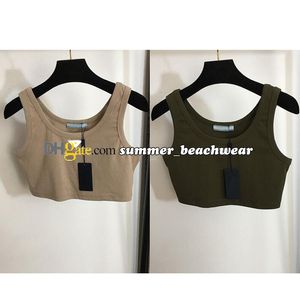 Cropped Tops T-shirts Dames Gebreide Tank Top Designer Vest Mouwloos Ademend Gebreide Trui Dames Sport Tops Yoga Vest