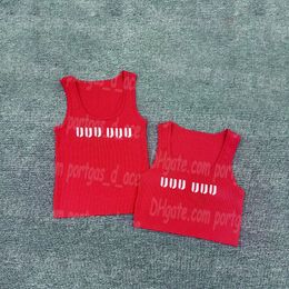 Bijgesneden Dames Singlet Tanks Letters Luxe Designer Tanktops Vesten Wit Zwart Rood Elegant Dieptepunt Singlets