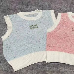 Recadrée Femmes Débardeurs Contraste Couleur Tricoté Singulet De Luxe Designer Chemisier Singlets