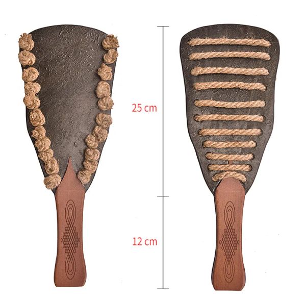 Cultures whips cultures de haute qualité en cuir authentique en cuir paddle chanvre corde fouet à la main en cuir articulier