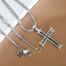 Cruz 925 collar de plata esterlina joyería de diseño para mujer collares hombres colgantes estilo clásico colgante de diamante cadena vintage hip hop W0I7