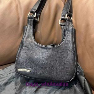 Sac croisé Crcent sous les bras pour femmes, Texture de haute qualité, nouveau cuir véritable, Hobo épaule noir, automne/hiver 2024