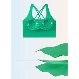 Arrière cross-beauxful align Lu de haute qualité tout-en-un soutien-gorge à tobe à tobe à tobe à tobe à base moyenne yoga doux Pilates coulant fiess top citron gym r