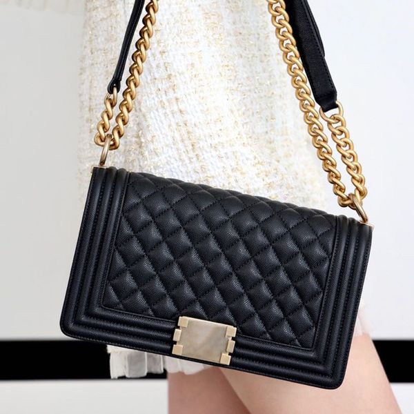 Cross Body 10a Boy Mouth Cover Bag 25cm Sacs en cuir Luxueux Designer Chain Clutch Purse A67086 Box C021