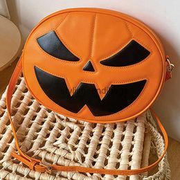 Cross Body 2023 Dessin animé drôle citrouille sac à bandoulière Halloween petit diable sac à bandoulière créatif en cuir sacstylisseendibags