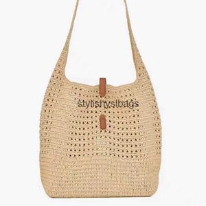 Cross Body 2023 Printemps/Été Nouveau Sac Tissé Mode Crochet Sac À Main Grande Capacité Photographie Vacances Shopping Sac Paille Tissé Sac H240328