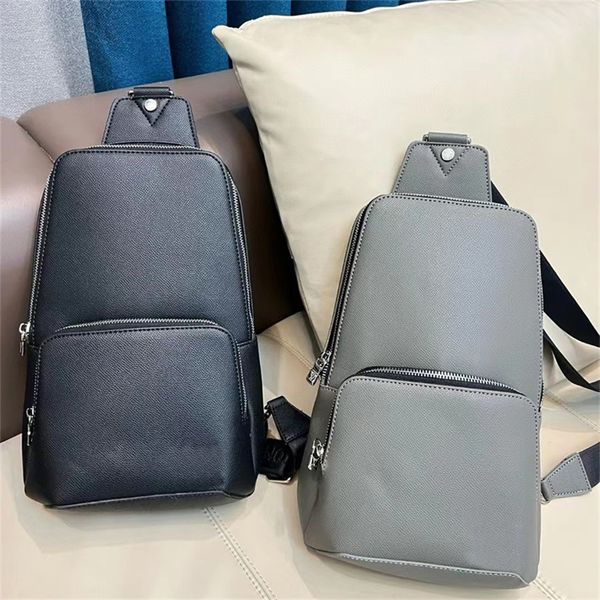 Cross Body Sac Men Sac Paquet de poitrine masculine Geatine en cuir réalisée Fashion Fashion Cross Messager Sacs de messager extérieure Sac de taille Fanny Pack Hands sacs à main