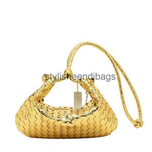 Sacs de corps croisés 2023 Nouvelle couleur de la mode One épaule en cuir souple Small Golden Ball Weaving Underarm Method Method Stick Sac Handheld Bag45STYLISHEENDIBAGS