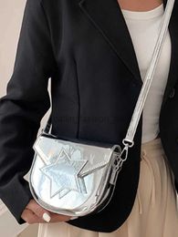 Sacos de corpo cruzado Star Bag Mulheres Meninas Sela Sólida Casual Cross Body Bag Mulheres Vintage Silver Messenger Bag Women'scatlin_fashion_bags