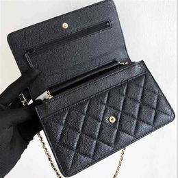 Cross Body Bags Women WOC Wallet Vintage Quality Handtas Real Leather Luxury Designer Brand Vrouwelijke schoudergouden ketting Portemonnees 2203236K