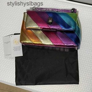 Cross Body British Brand London Multi-Color Patch Work Cross Bag pour femmes Designers Fashion Trend Handbag Pu Shoulder H240523