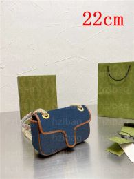 크로스 바디 캔버스 가방 씻어 자카드 데님 여성 핸드백 진한 파란색 아이보리 지갑 지갑 체인 디자이너 어깨