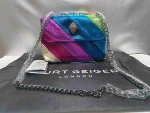 Cross Body Eagle Mini Rainbow Ladies K G London Portable Portable Colorful Horizontal Sac avec Diamond Metal Set épaule H240523