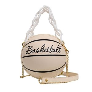 Cross Body Avondtassen Avondtassen Creatieve Dames Schoudertas PU Lederen Ketting Basketbal Letter Print Tieners Handtas Mode Crossbody Tassen Avond