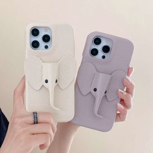 Cross Body Hanging Rope Lychee Phone de elefante estampado Adecuado para el iPhone 15, Apple 14 Promax, Japanese and Korean Style 12 Hard Case duro