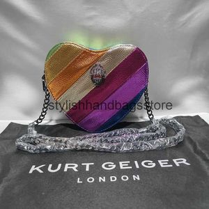 Cross Body Kurt G Heart Spolder Sac par rapport au sac à bandoulière épissé Rainbow British British Brand Designer Handsbag Fashion Trend Womens Bag H240527