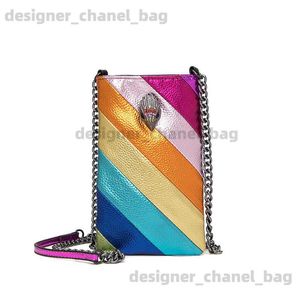 Cross Body Kurt Geiger Designer Bag Sac 2024 Nouvelle chaîne Rainbow Stripe Crossover Luxury Phone Bag Mini Migne Coin Wallet T240528