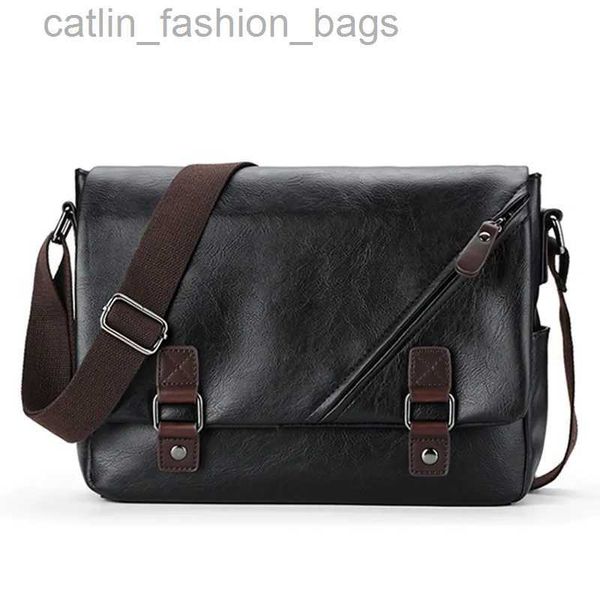 Bolso bandolera de cuero de marca de lujo con cuerpo cruzado, bolsos de negocios negros para hombre, bolsos cruzados Vintage para bolso de hombro informal, Bolsacatlin_fashion_bags