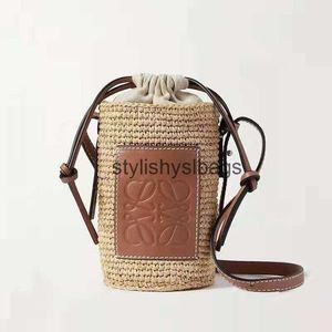 Kruislichaam Andere zakken Nieuwe Lafiet gras rond vat stro geweven tas enkele schouder crossbody dames H240410