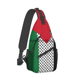 Cross Body Palestinian Flag Bag Cofre de hatta Hatta Hombro Bicicleta Mochila H240504