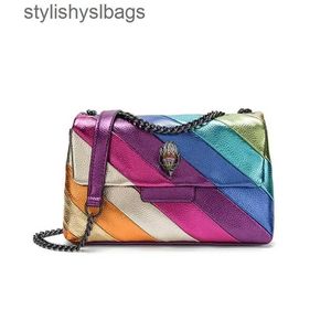 Cross Body Rainbow Eagle Head Handbag Sac à main 26 cm Moyen Bird Patch Work Work Saut Small Flip Portefeuille H240523