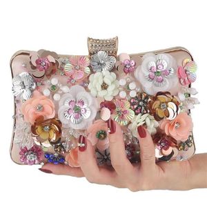 Cross Body Spring Handsbags Fleurs faites à la main Diamond Small Chain Sac Single épaule 2646