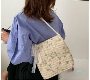 Cross Body Straw Woven Shoulder Bag Sacs à main pour femmes Designer Bolsos Mujer Purse Summer Beach Tote Ratten