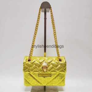 Cross Body Summernew Design brillant Sparkling Mini Gold Womens Handbag Sequin Mandteted Fashion Sac H240523