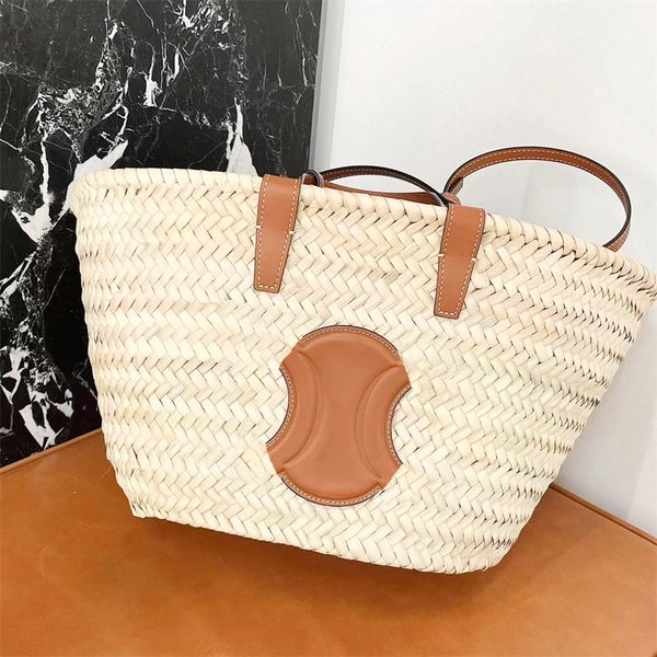 Luxury Raffias Straw Beach Designer Sac fourre-tout Femme Pochette Crossbody Pochette Panier d'été Sacs de seau de voyage pour hommes Sac à main