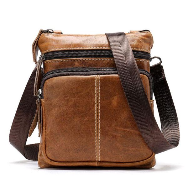 Cross Body Vintage Hommes en Cuir Casual Messenger Sac Bandoulière Fourre-Tout Sac à Main Sacs à Bandoulière D0UD