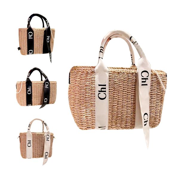 Woody Raphias panier de luxe femmes sac à main paille plage tissage embrayage haute capacité sacs de shopping hommes été cross body vacances fourre-tout sacs à bandoulière classiques