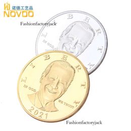 Cajas de regalo al por mayor de fábrica de monedas conmemorativas personalizadas con estampado dorado de Biden, elección transfronteriza de EE. UU. 2020
